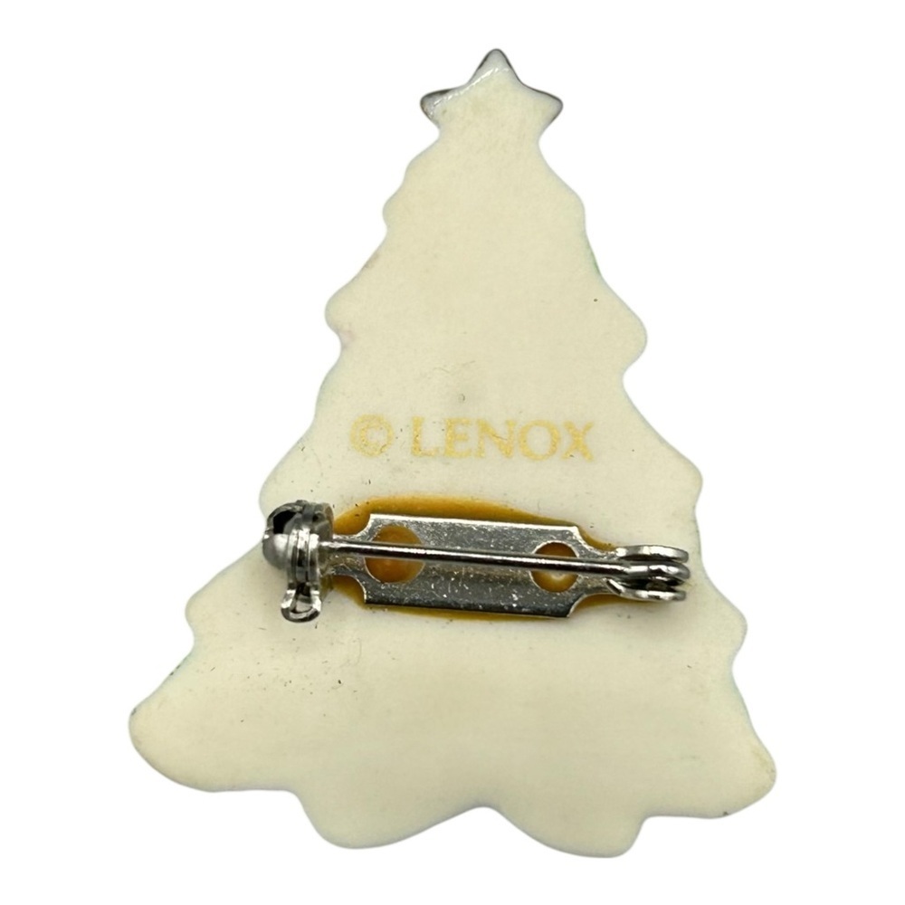 Lenox Porcelain Christmas Tree Brooch w/ Box - Picture 10 of 12